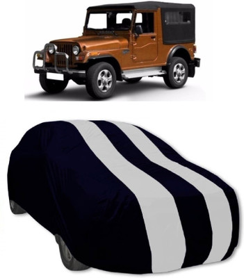 MoTRoX Car Cover For Mahindra Jeep (Without Mirror Pockets)(Red, White)