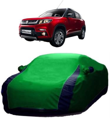 MoTRoX Car Cover For Maruti Suzuki Vitara Brezza (With Mirror Pockets)(Blue, Green)