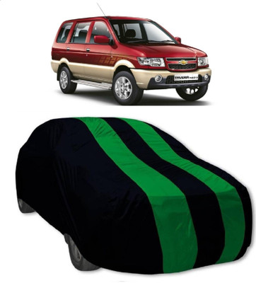MoTRoX Car Cover For Chevrolet Tavera (Without Mirror Pockets)(Green, Blue)