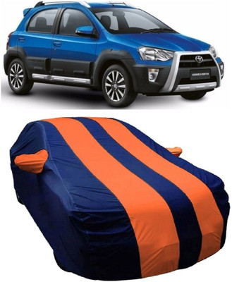 MoTRoX Car Cover For Toyota Etios Cross (With Mirror Pockets)(Blue, Orange)