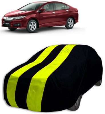 MoTRoX Car Cover For Honda City i-Vtec (Without Mirror Pockets)(Red, Yellow)