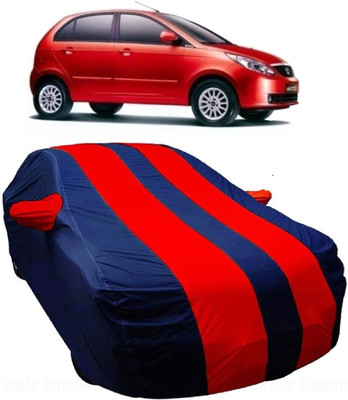 MoTRoX Car Cover For Tata Indica Vista (With Mirror Pockets)(Blue, Red)