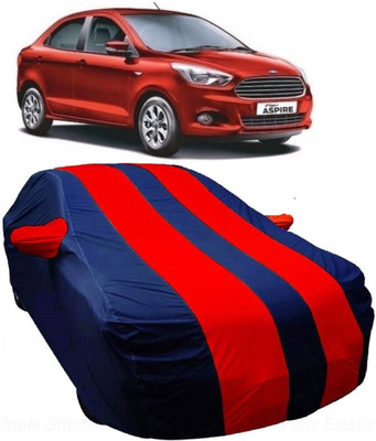 MoTRoX Car Cover For Ford Figo Aspire (With Mirror Pockets)(Blue, Red)