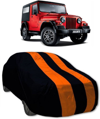 MoTRoX Car Cover For Mahindra Thar (Without Mirror Pockets)(Orange, Blue)
