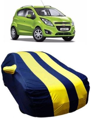 MoTRoX Car Cover For Chevrolet Beat (With Mirror Pockets)(Blue, Yellow)