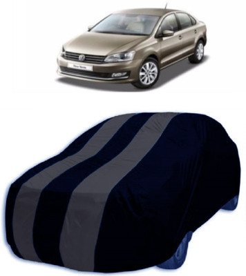 MoTRoX Car Cover For Volkswagen Vento (Without Mirror Pockets)(Grey, Blue)