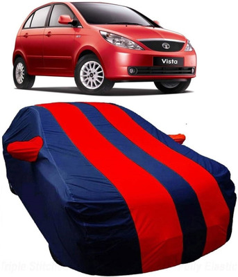 MoTRoX Car Cover For Tata Vista Tech (With Mirror Pockets)(Blue, Red)