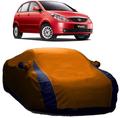 MoTRoX Car Cover For Tata Vista Tech (With Mirror Pockets)(Blue, Orange)