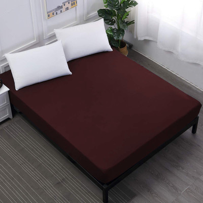 Glassiano Elastic Strap Single Size Breathable, Stretchable, Waterproof Mattress Cover(Brown)