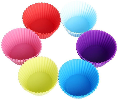 DEAGAN Silicone Cupcake/Muffin Mould 6(Pack of 6)