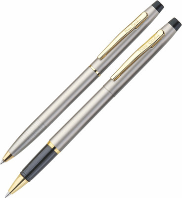 PIERRE CARDIN Kriss Satin Nickle Pen Gift Set(Pack of 2, Ink Color - Blue)