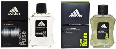 ADIDAS Dynamic Pulse and Pure Game Perfume 100ml Each (Pack of 2) Eau de Toilette  -  200 ml(For Men & Women)