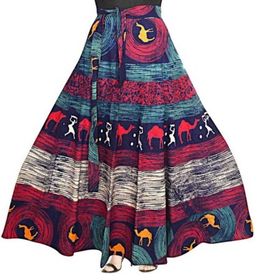 Hanu Creations Printed, Animal Print Women Wrap Around Multicolor Skirt