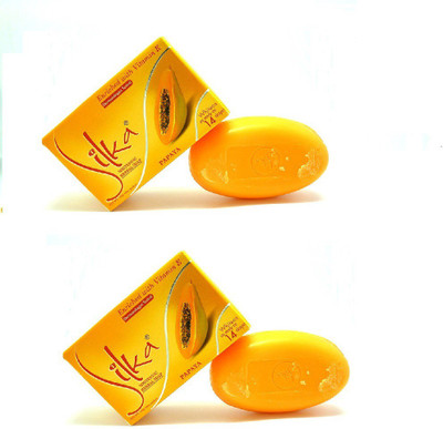 SILKA Papaya Pimple Reduction Soap(Pack of 2)-135gm(2 x 67.5 g)
