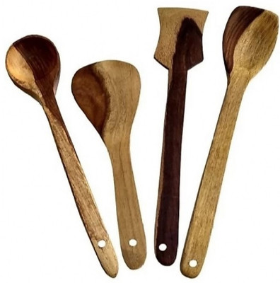 k j traders WOODEN SHEESHAM SPATULA PACK OF 4 Wooden Spatula(Pack of 4)