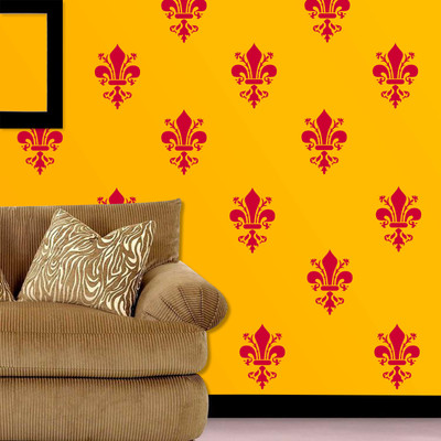 Arhat DAMASK E-318 GLOSSY PVC Stencil(Pack of 1, DESIGNER MOTIFF)