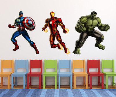 HAPPYSTICKY 120 cm AVENGERS Removable Sticker(Pack of 1)