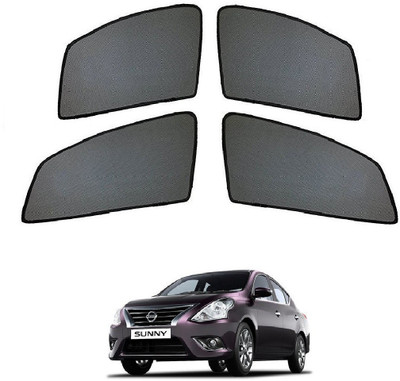 AuTO ADDiCT Side Window Sun Shade For Nissan Sunny(Black)