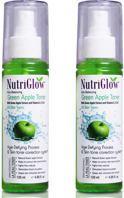 NutriGlow Green Apple Toner With Green Apple Extract and Vitamin A, C & E(240 ml)