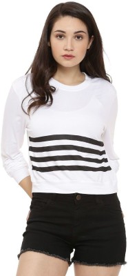 CAMPUS SUTRA Casual Regular Sleeve Striped Women White Top