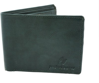 pocket bazar Men Casual Green Artificial Leather Wallet(5 Card Slots)