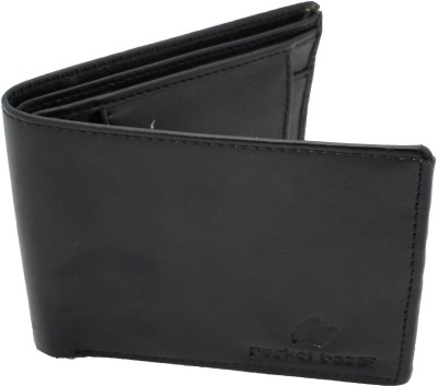 pocket bazar Men Black Artificial Leather Wallet(5 Card Slots)