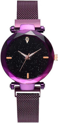 HARMI CREATIVE Luxury Mesh Magnet Buckle Starry sky Quartz Watches For girls Fashion Analog Watch - For Girls