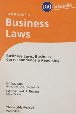 Taxmann's Business Law Business Correspondence & Reporting For Ca Foundation(English, Paperback, Dr V.K.Jain , Ca Shashank S Sharma)