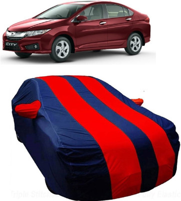 MoTRoX Car Cover For Honda City i-Dtec (With Mirror Pockets)(Blue, Red)