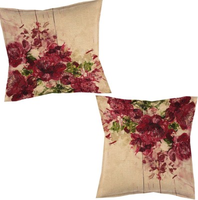 Flamant Floral Cushions Cover(Pack of 2, 40 cm*40 cm, Multicolor)