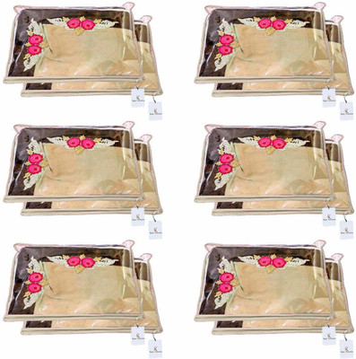 KUBER INDUSTRIES Plain Non Woven Single Packing Saree Cover 12 pcs Set (Ivory) ,CTKNEW118 CTKNEW0118(Ivory)