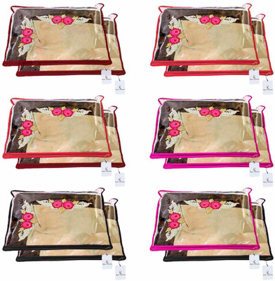 KUBER INDUSTRIES Plain Non Woven Single Packing Saree Cover 12 pcs Set (Multi) ,CTKNEW120 CTKNEW0120(Multicolor)