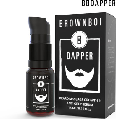 BrownBoi BBDAPPER Beard Growth Massage & Anti Grey Serum Vitalizer(15...