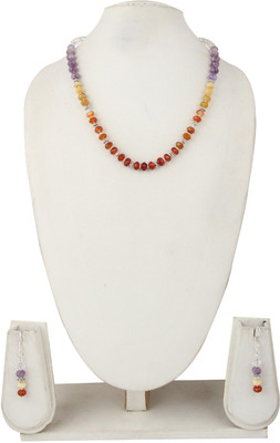 Pearlz Ocean Alloy Silver Multicolor Jewellery Set(Pack of 1)