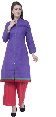 A R SILK Women Solid Frontslit Kurta(Purple, Red, Green)