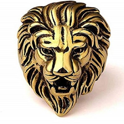 New Vastra Lok Golden Color Lion Head Stainless Steel Gold Plated Ring