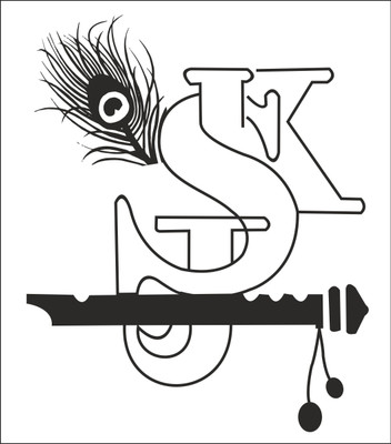 Divine studio 55 cm Krishna Flute Wall Stickers ( 55Cm X 45Cm ) Self Adhesive Sticker(Pack of 1)