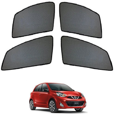 AuTO ADDiCT Side Window Sun Shade For Nissan Micra Active(Black)