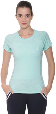 CAMPUS SUTRA Self Design Women Round Neck Light Blue T-Shirt