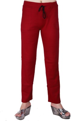 MUKHAKSH Regular Fit Women Red Trousers