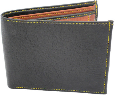 SKKFASHION Men Casual Black Artificial Leather Wallet(2 Card Slots)