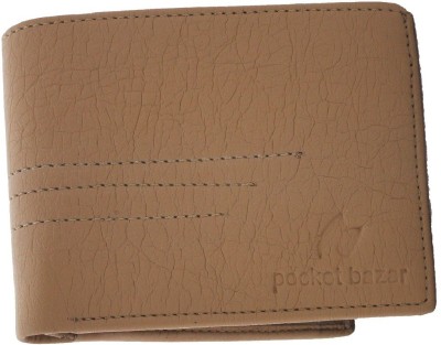 pocket bazar Men Casual Beige Artificial Leather Wallet(4 Card Slots)