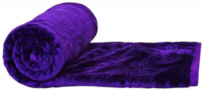 Talwar Home Decor Solid Double Mink Blanket(Microfiber, Purple)