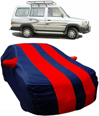 MoTRoX Car Cover For Toyota Qualis (With Mirror Pockets)(Blue, Red)