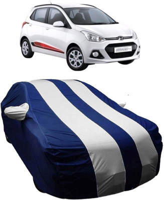 MoTRoX Car Cover For Hyundai Grand i10 (With Mirror Pockets)(Blue, White)
