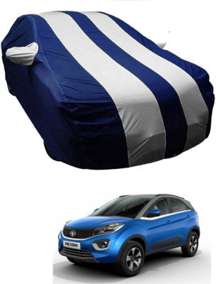MoTRoX Car Cover For Tata Nexon (With Mirror Pockets)(Blue, White)
