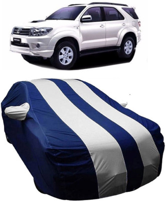 MoTRoX Car Cover For Toyota Fortuner Old (With Mirror Pockets)(Blue, White)