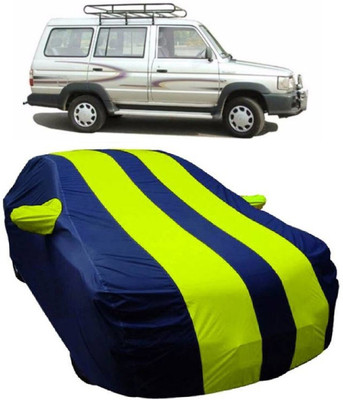 MoTRoX Car Cover For Toyota Qualis (With Mirror Pockets)(Blue, Green)