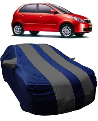 MoTRoX Car Cover For Tata Indica Vista (With Mirror Pockets)(Blue, Grey)