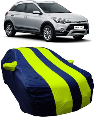 MoTRoX Car Cover For Hyundai i20 Active (With Mirror Pockets)(Blue, Green)